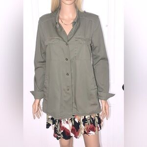 Adam Levine Military Army Green Shirt Jacket Medium